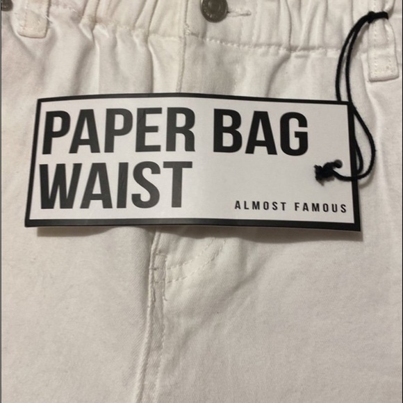 Vintage Almost Famous White Paper Bag Waist Jeans NWT size M - Picture 9 of 12